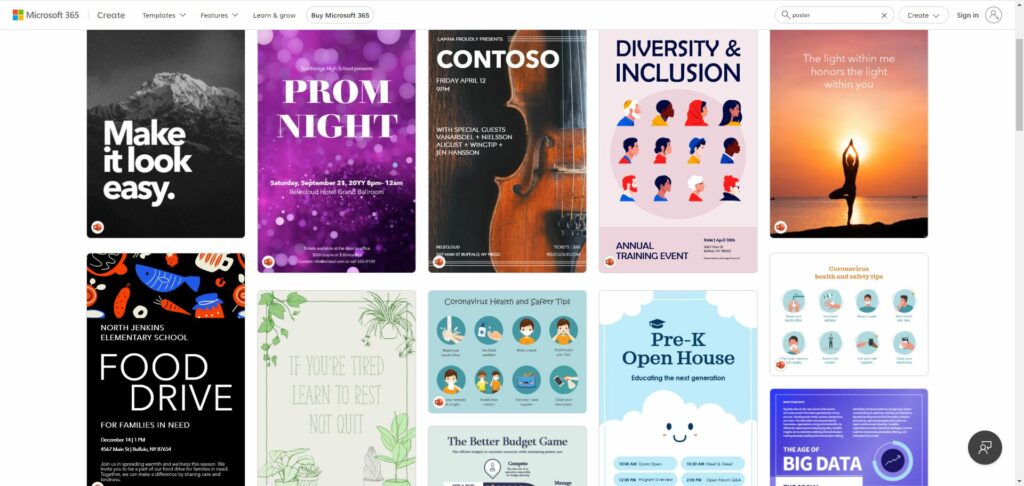 Microsoft Designerで作成されたポスターのサンプル