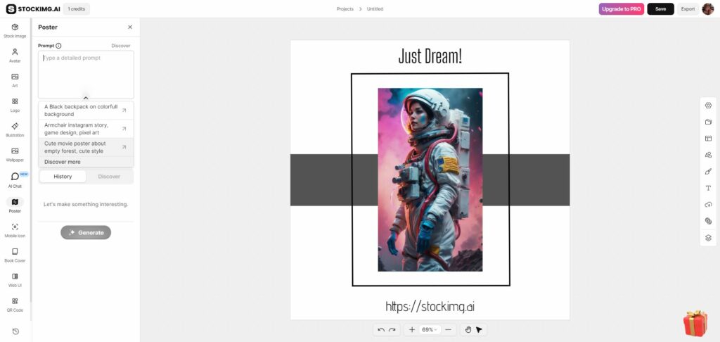  StockImg AIで生成された画像を使ったポスターのサンプル