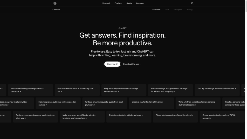 OpenAI公式サイト