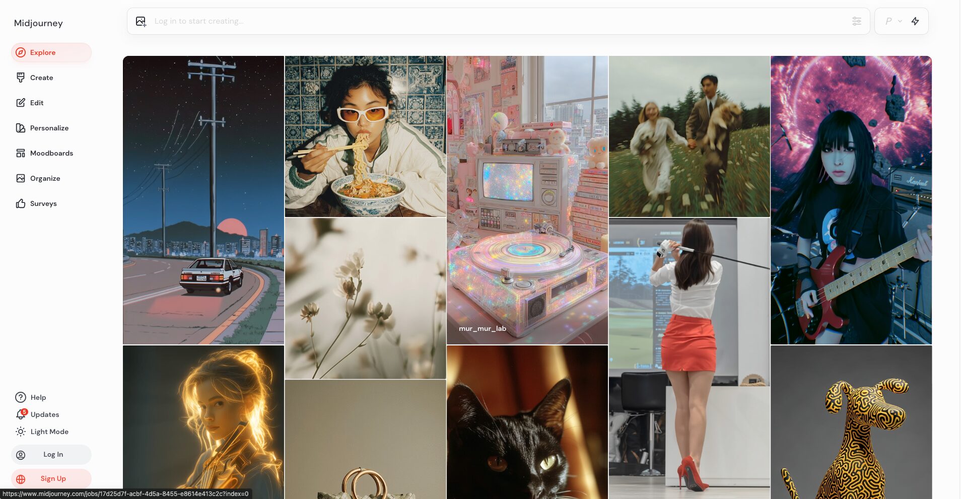 Midjourneyのトップ画像