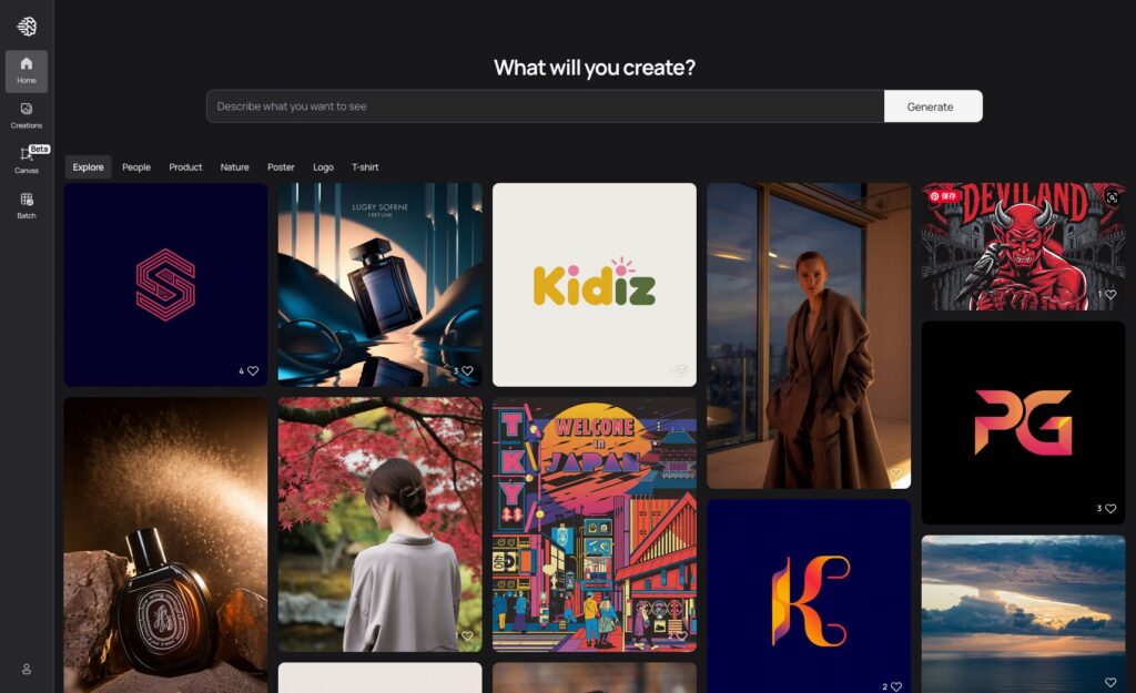 Ideogramのトップ画像