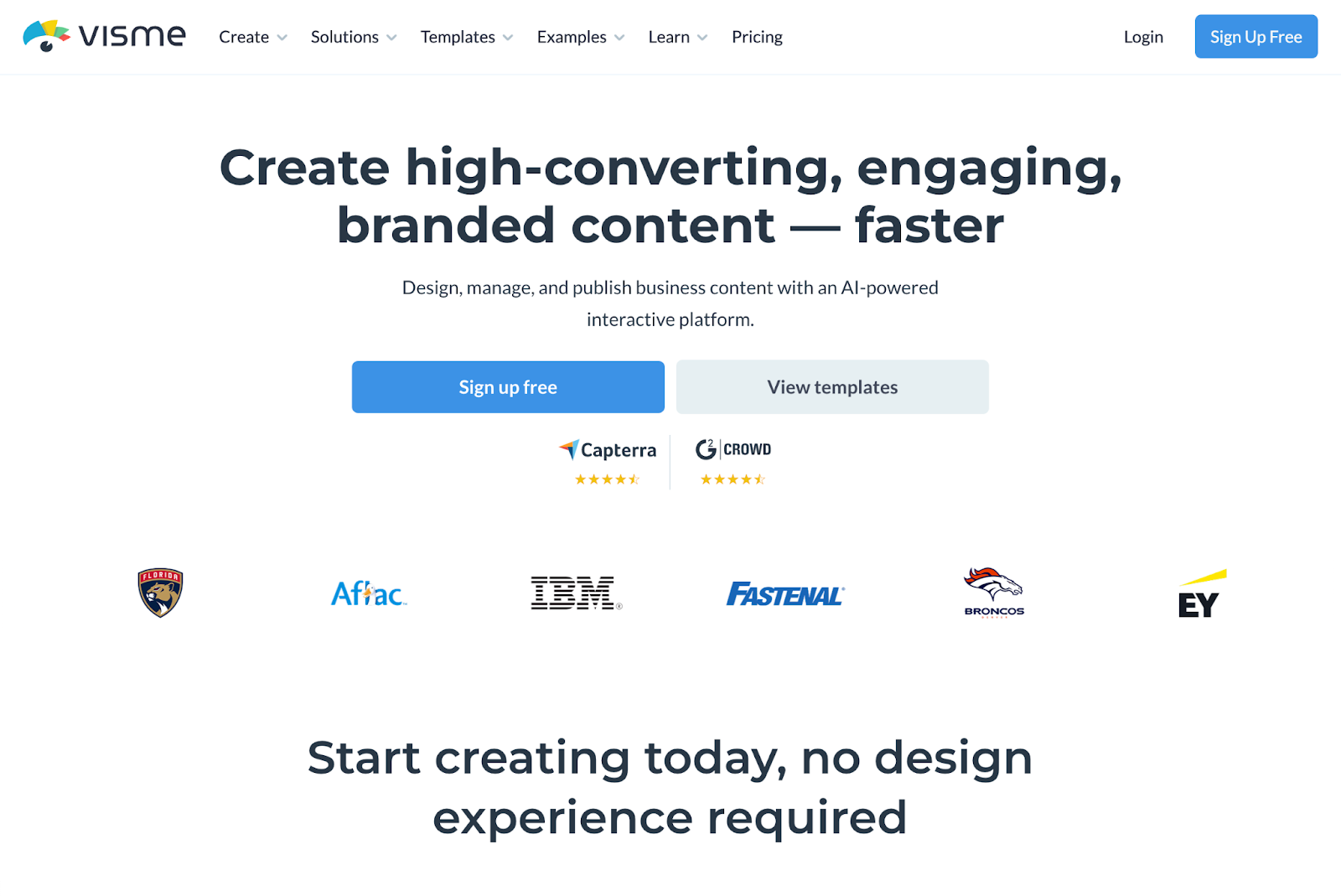 AIツールVismeのトップページ