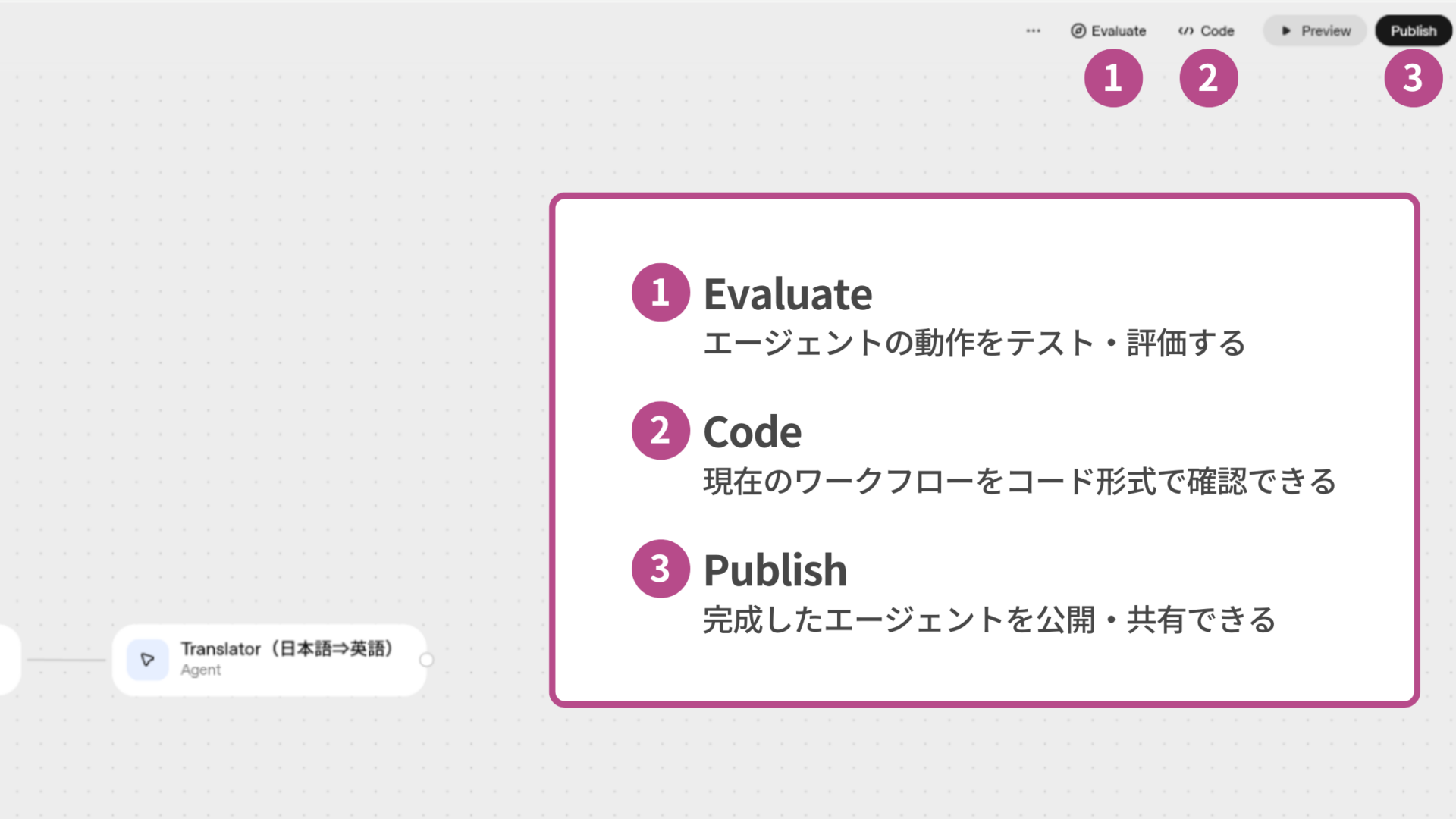 【無料で作れる?】Agent Builderの使い方(ステップ5:プレビューで動作テストを行う-右上メニュー「Preview」以外の説明)