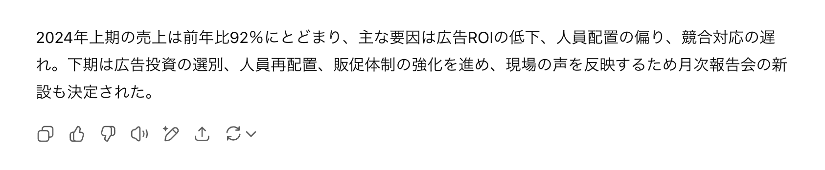 深津式プロンプトによる出力結果:文章の要約