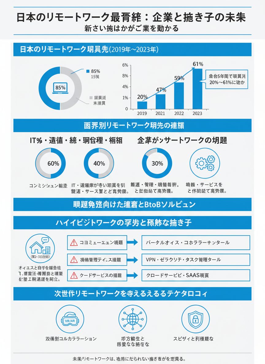 Adobe ExpressのAIでリモートワークに関するインフォグラフィックを生成した例