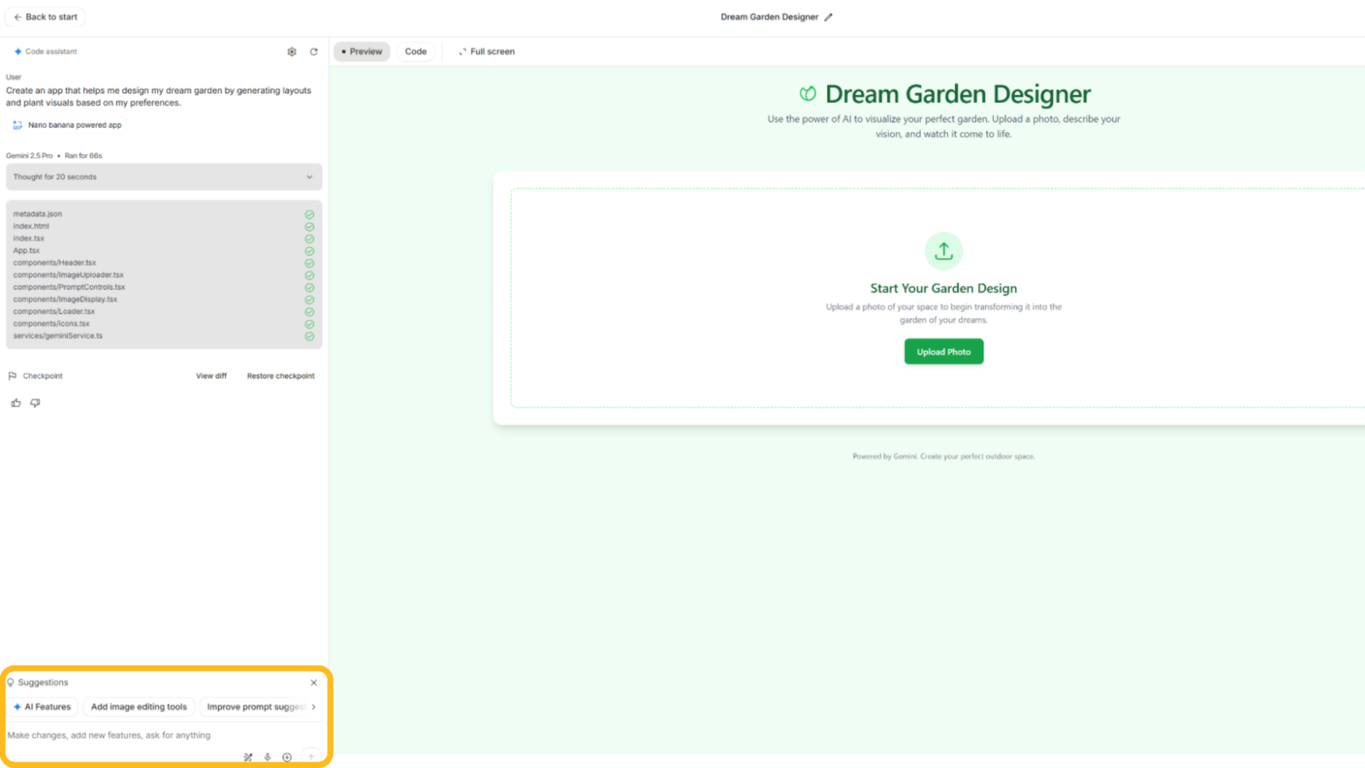 Google AI StudioでVibe Codingを使う方法(ステップ4：作成したアプリを修正する-デザインを少し直したい場合は、画面左下のプロンプト入力欄から簡単に修正できる)