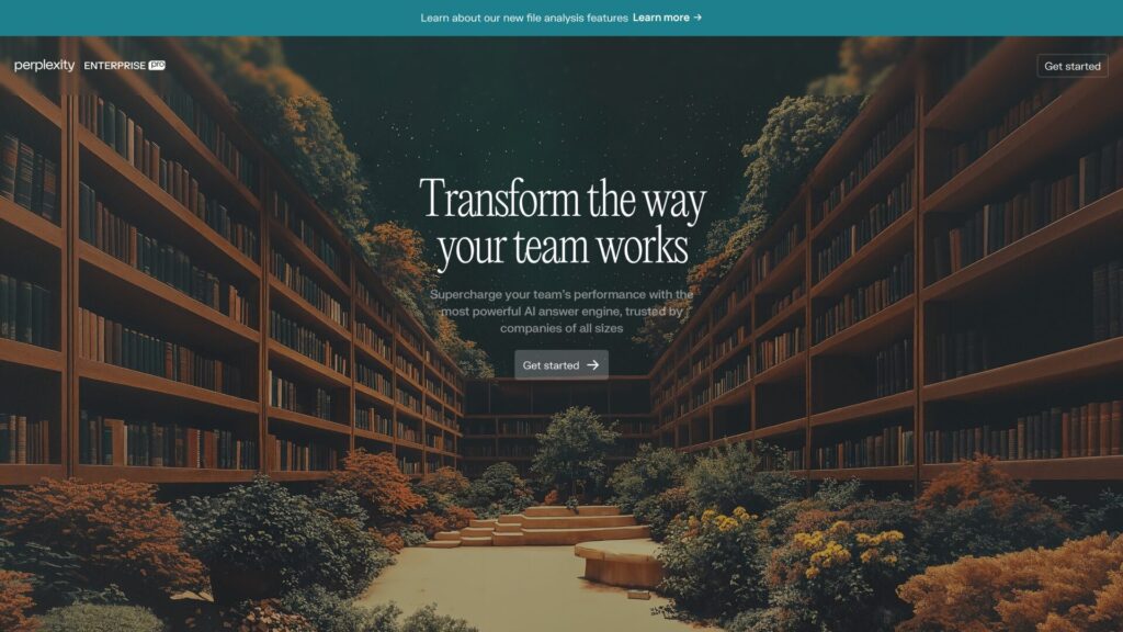 Perplexity「Enterprise」プランの画面