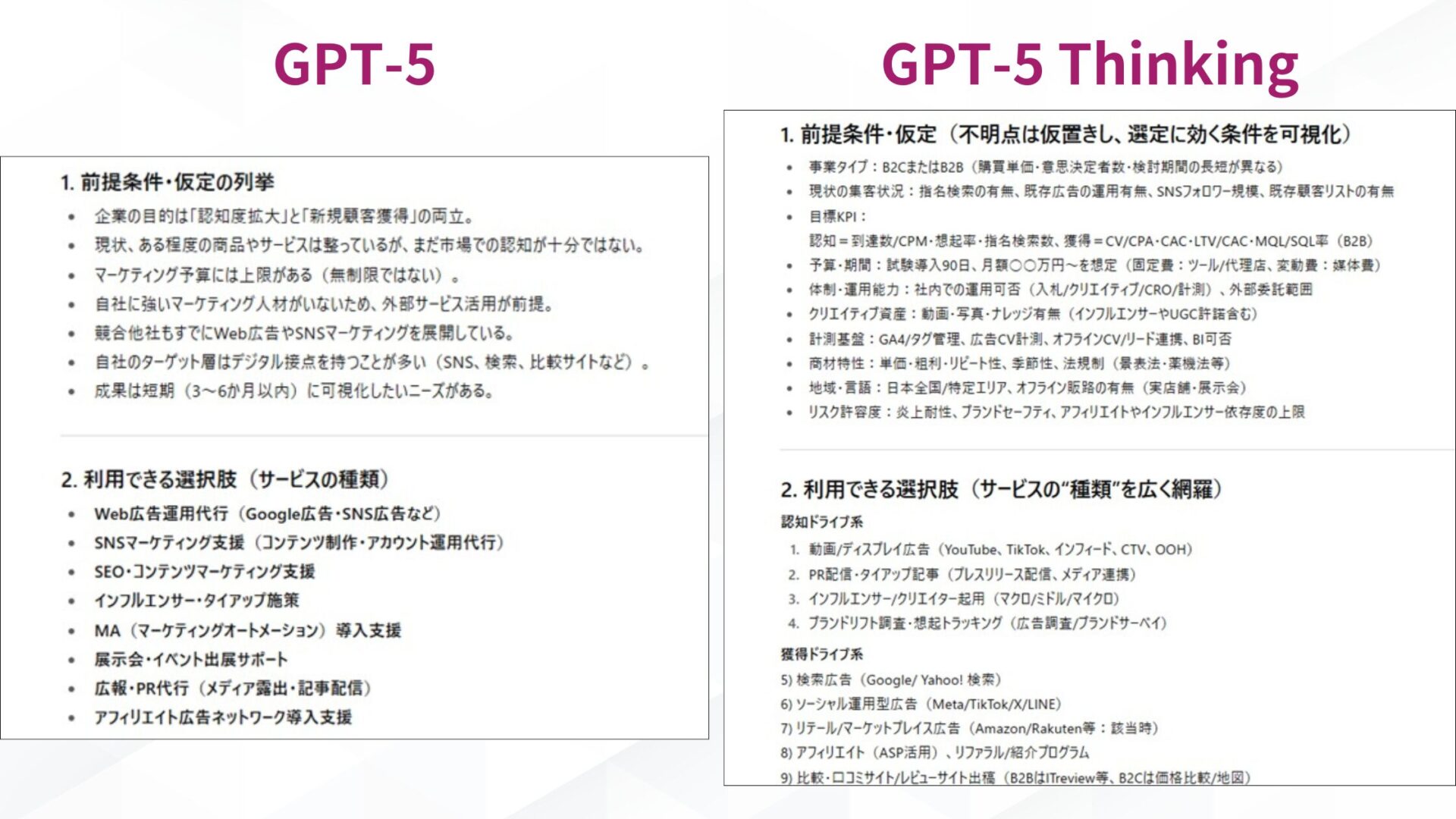 【10の観点】GPT-5とGPT-5 Thinkingの違いを徹底比較!(深い推論や意思決定)