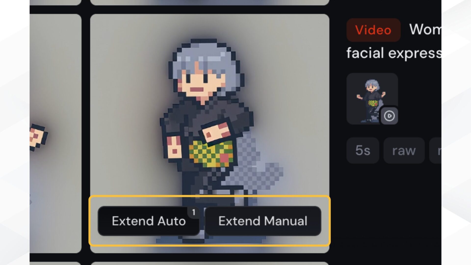 作ったピクセルアート(ドット絵)は動かせる!(STEP6:好きな動画を保存)