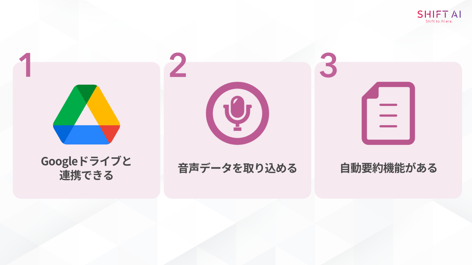 議事録作成にNotebookLMがおすすめの3つの理由(Googleドライブと連携ができる音声データを取り込める自動要約機能がある)