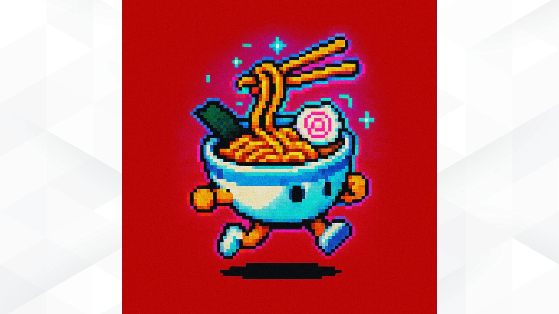 【実践!】ChatGPTでピクセルアート(ドット絵)を作ってみた(ジャンプするラーメン)