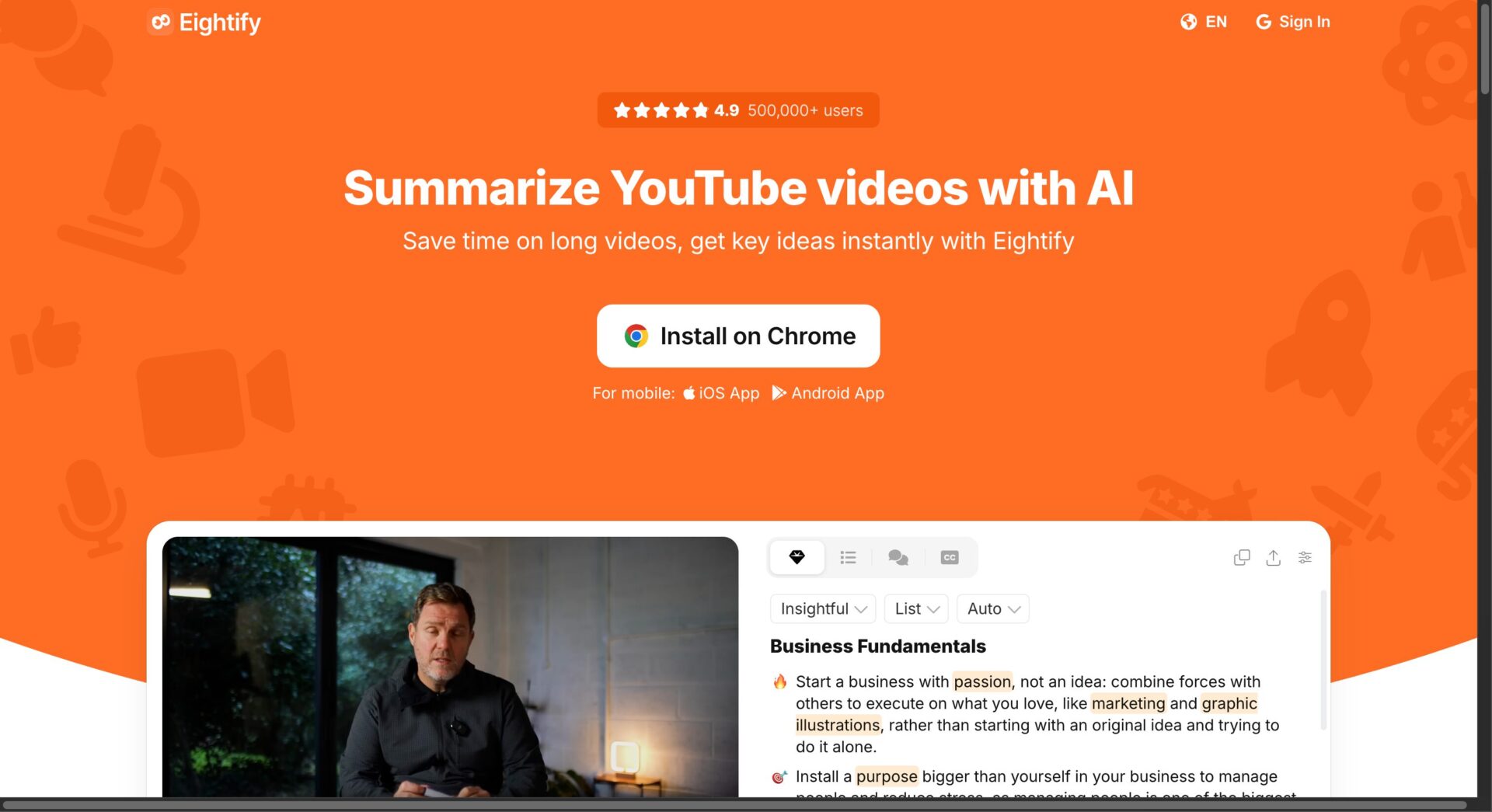 ChatGPT搭載の要約ツール11種(Eightify)