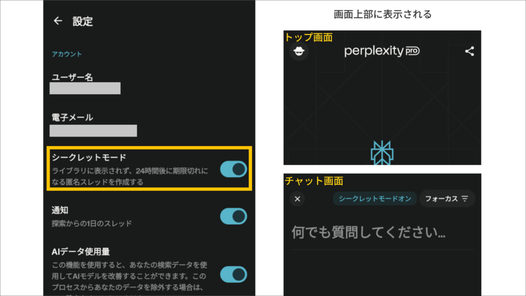 アプリ版でのイングニコートモード（シークレットモード）