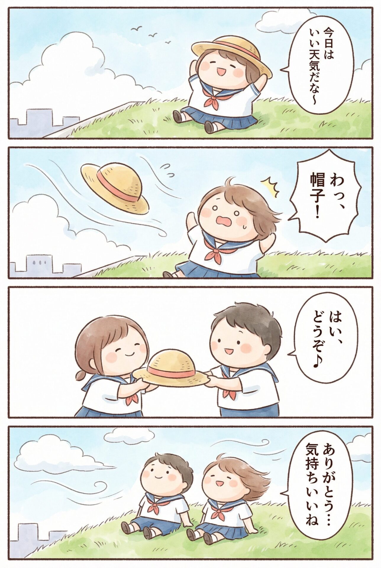 【プロンプト付き】Nano Banana Proで漫画を生成してみた(学校を舞台にした4コマ漫画の例)