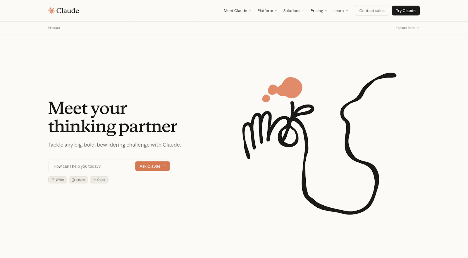 Claude公式サイトのトップページ