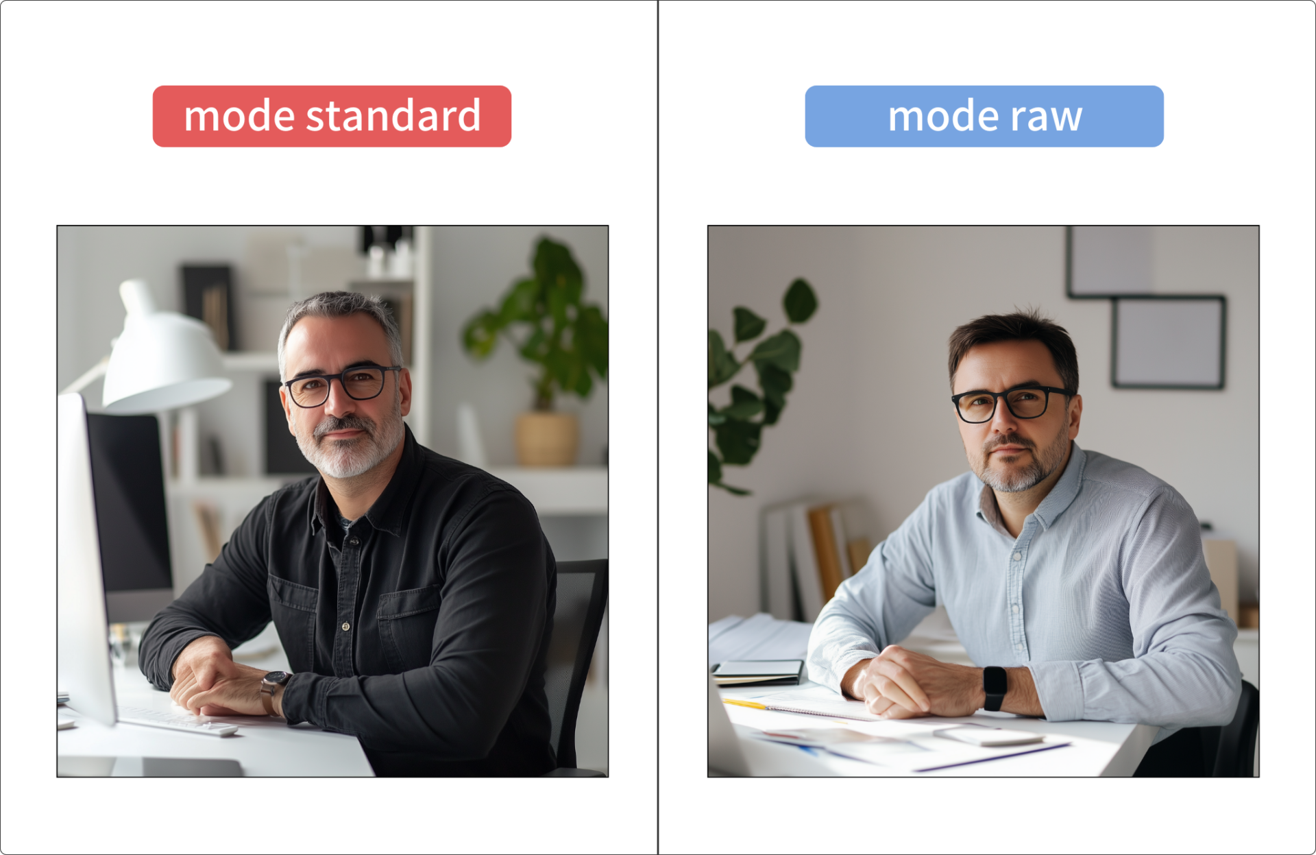 Midjourneyのパラメーターで「スタイル(Standard・Raw)」を指定した画像