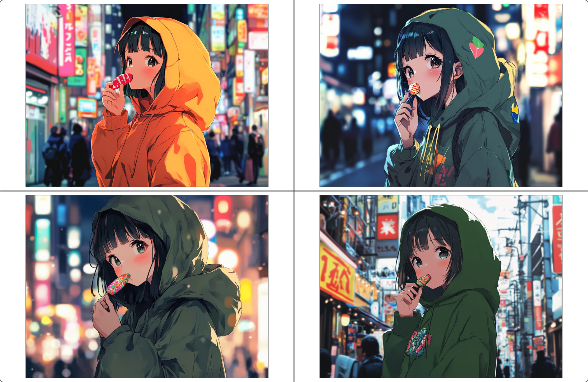 「––cw 0:Character Weight 0と「––sw 0:Style Weight 0」で生成した画像