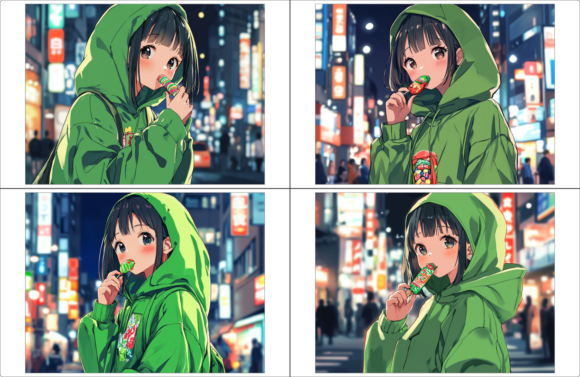 「––cw 0:Character Weight 0と「––sw 1000:Style Weight 1,000」で生成した画像
