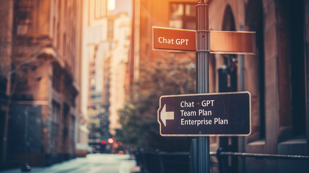 ChatGPTのTeamPlanとenterprisePlanの看板