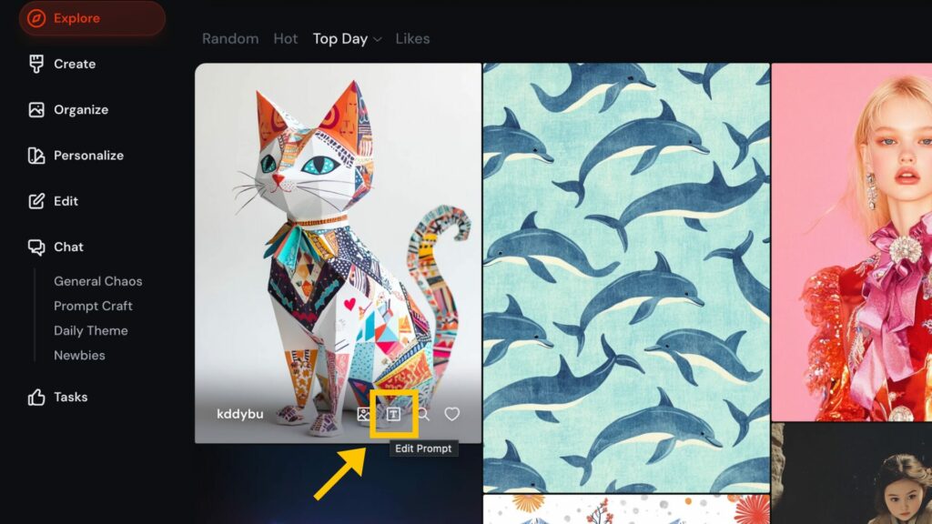 画像下部「T」のアイコンをクリックする画像