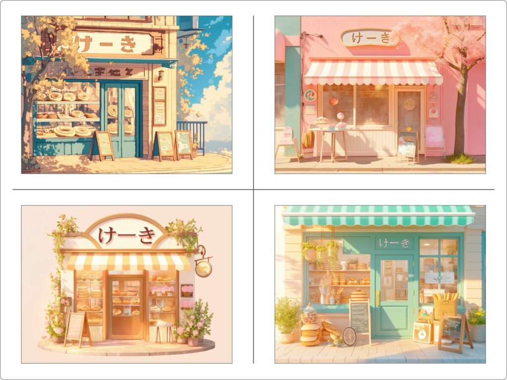 ひらがなを描くよう指示して生成した画像