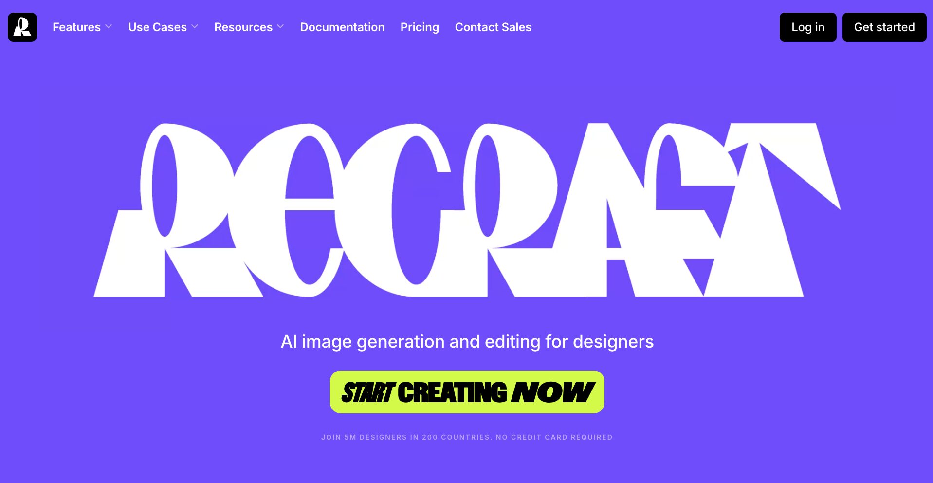 Recraft公式サイトのトップページ