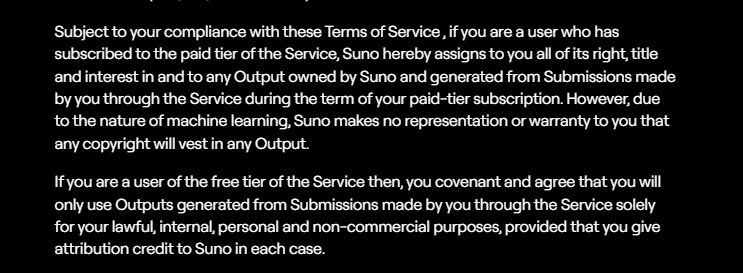 Sunoの利用規約・所有権に関する記載