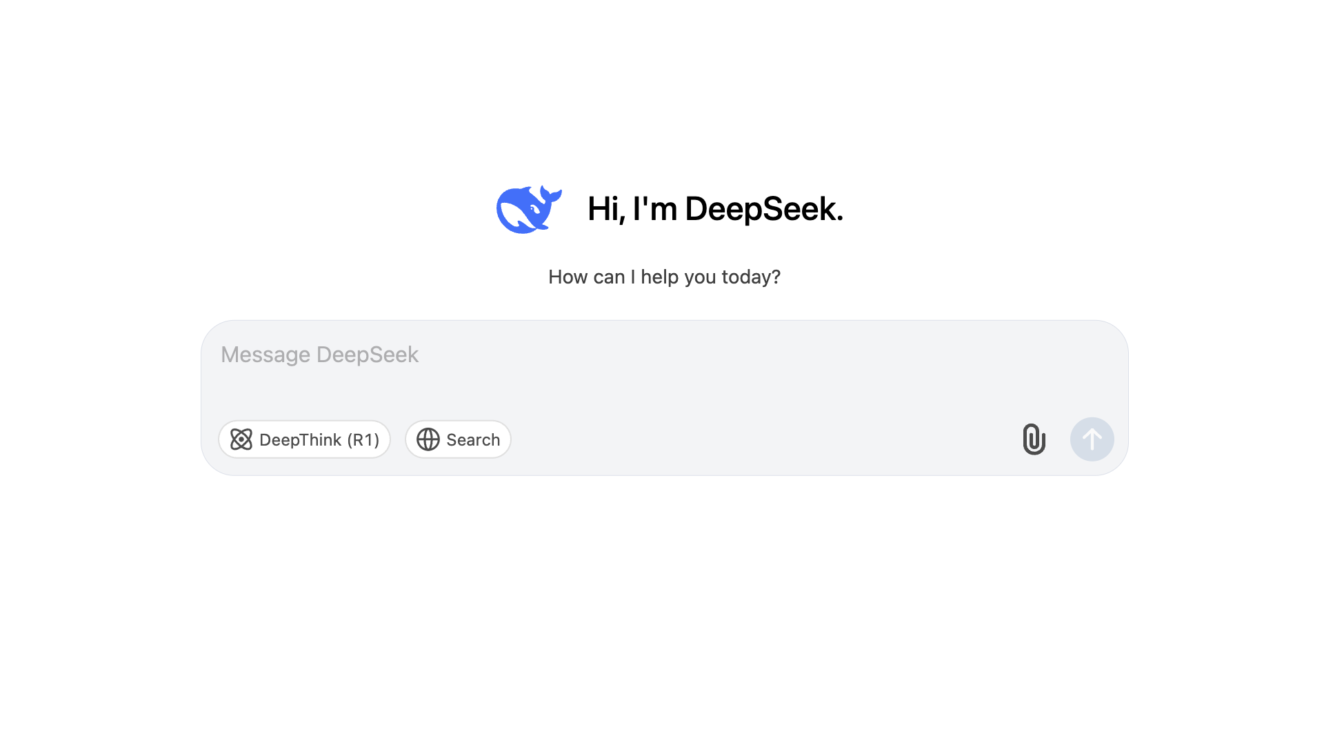 DeepSeekのスタート画面の画像