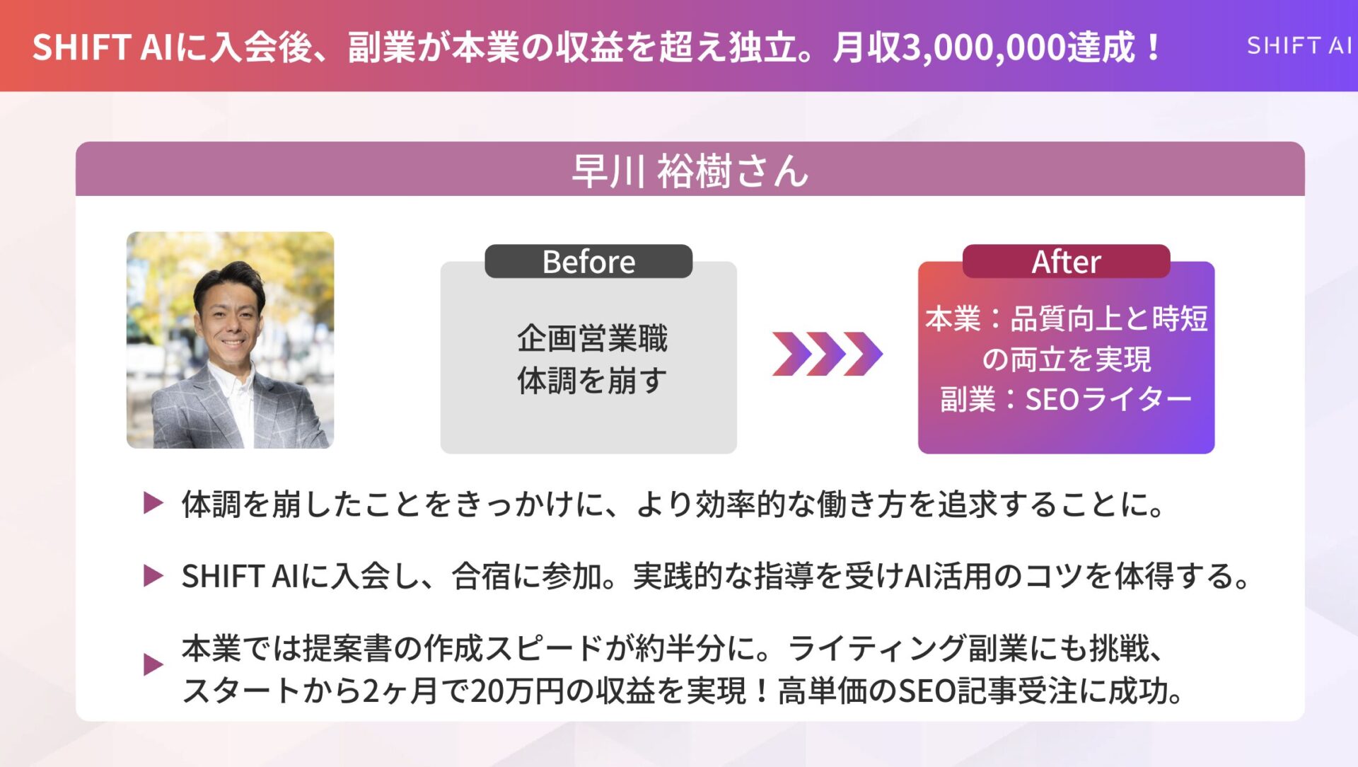 副業月収300万円を達成し法人も設立した早川さんの図解