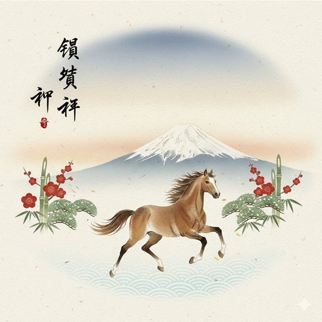 生成された年賀状用の背景画像