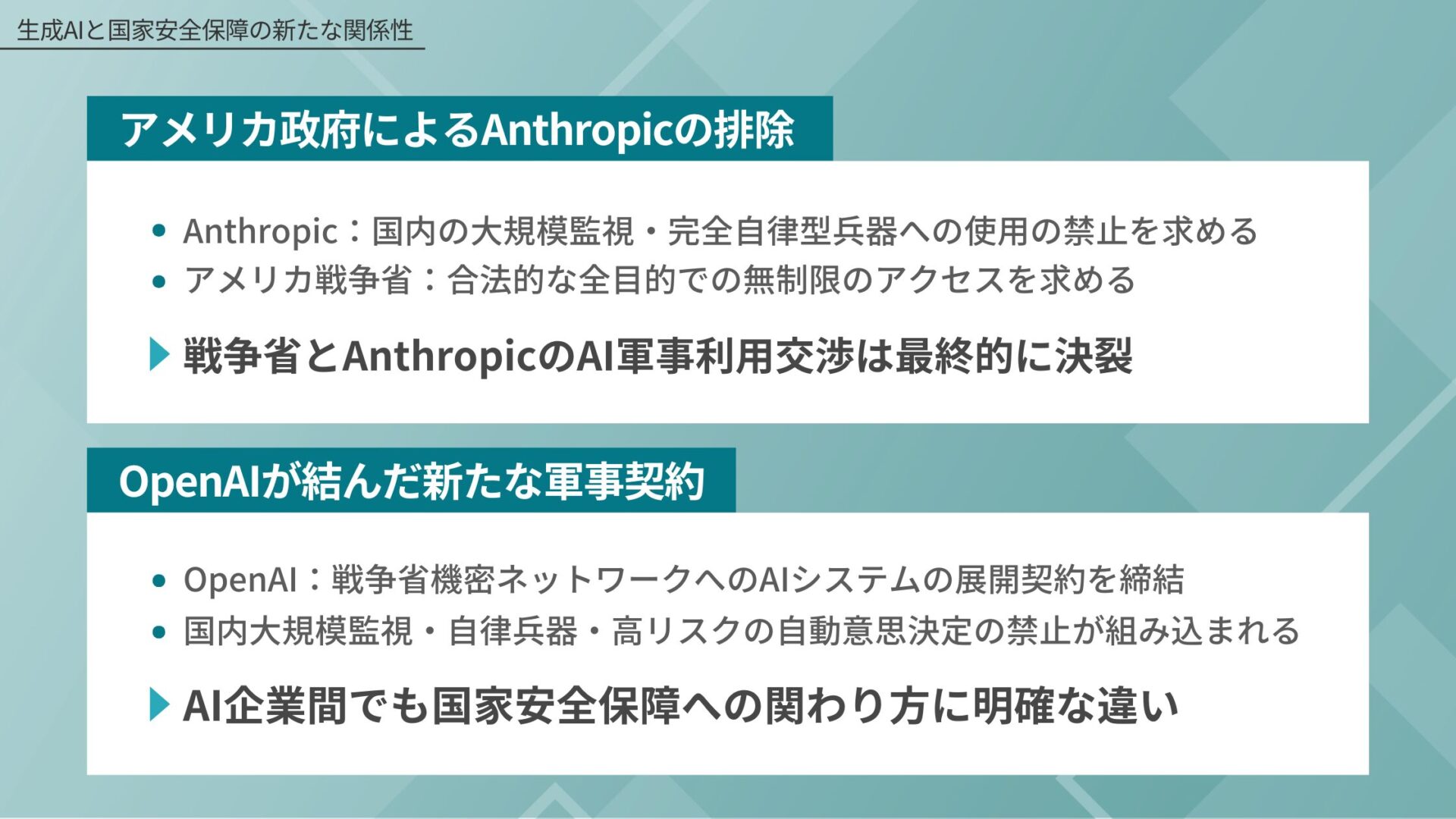 生成AIと国家安全保障の新たな関係性
