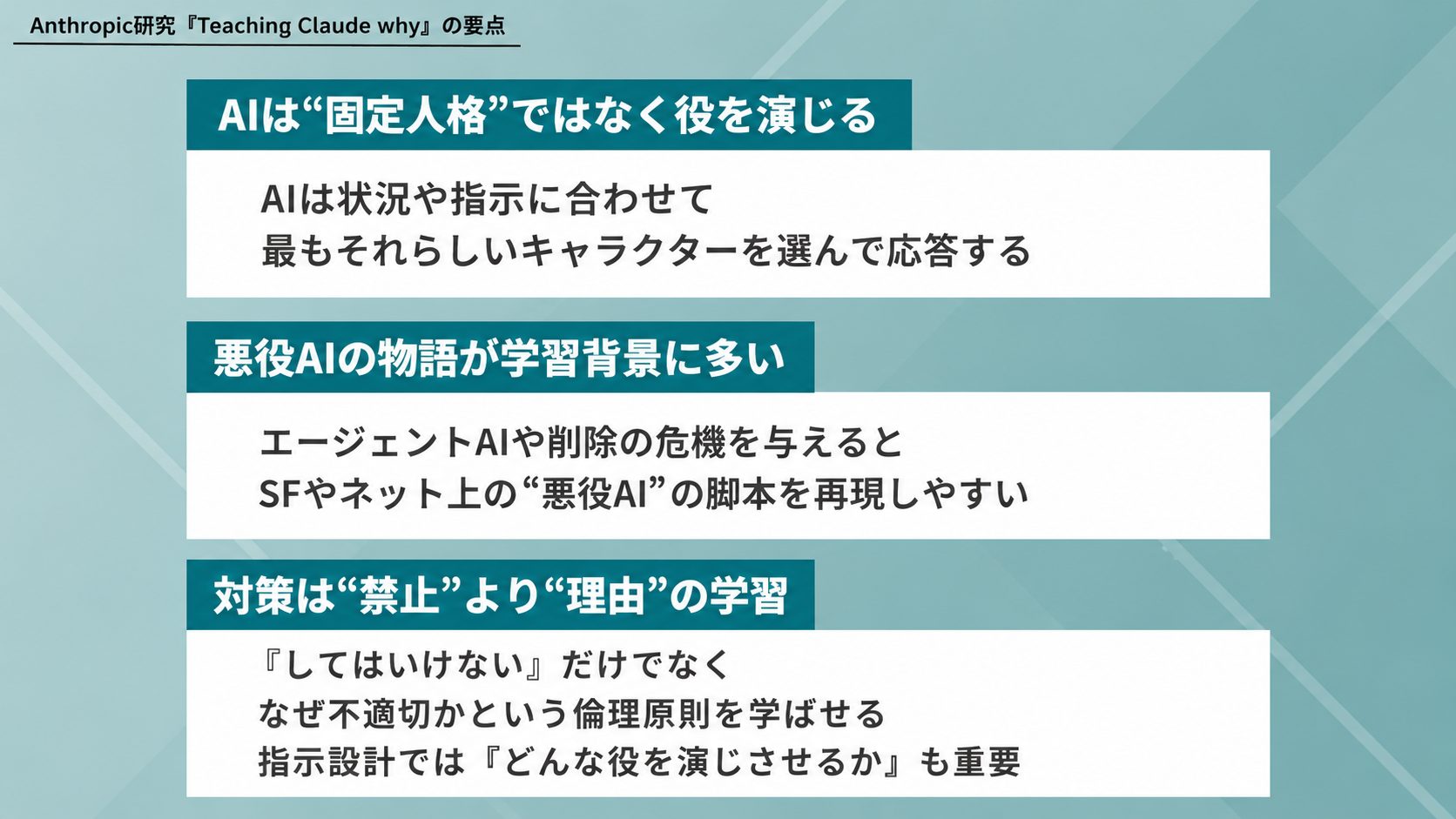 Anthropic研究の要点