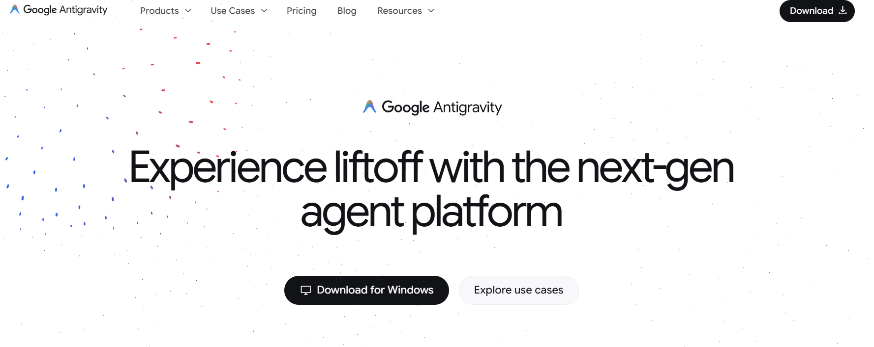 Google Antigravityの公式サイト