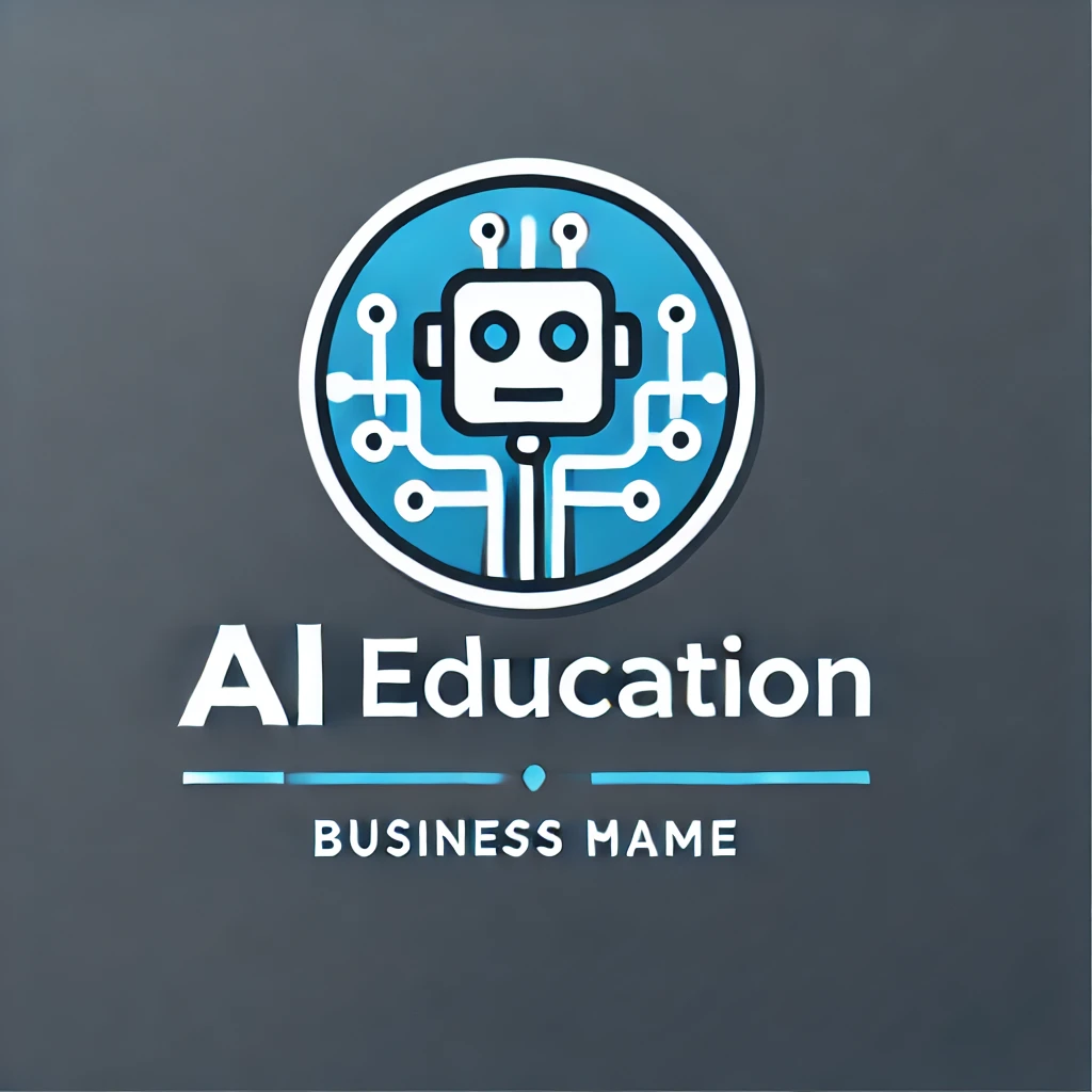 Business Logoでビジネス名の「AI Education」のみ描いてほしいと依頼して作成したロゴ