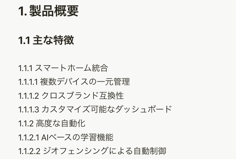 テキストを構造化した様子