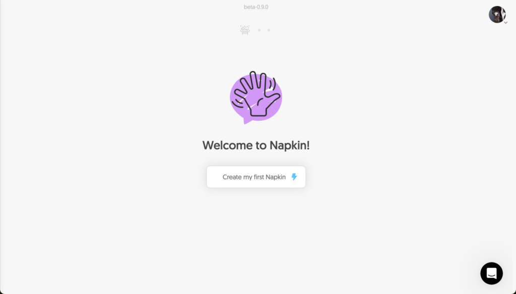 Napkin AIを利用開始可能になった画面