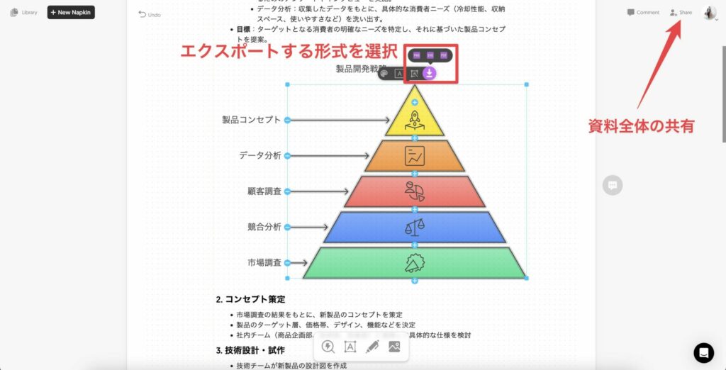 Napkin AIでの共有の仕方