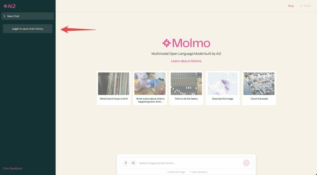 Molmoの使用画面