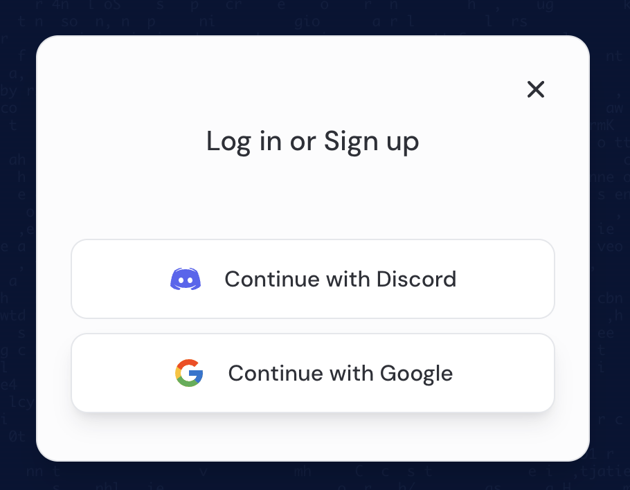 MidjourneyのDiscord・Googleアカウントの選択画面