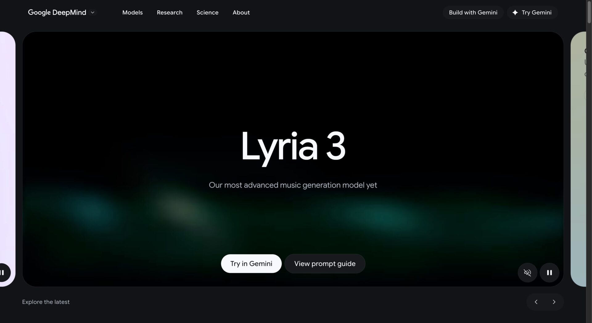 Google DeepMindの「Lyria 3」のページ