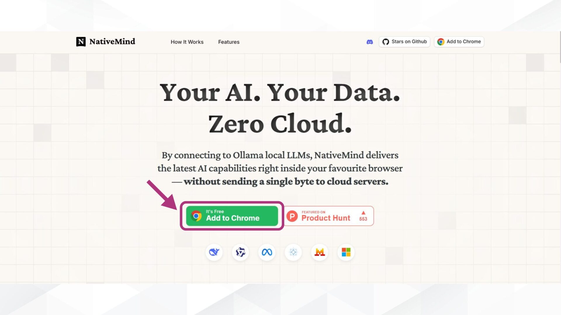 NativeMindの始め方(拡張機能をChromeに追加する-公式ページからChromeに追加する-STEP1_ 公式ページにアクセスする)