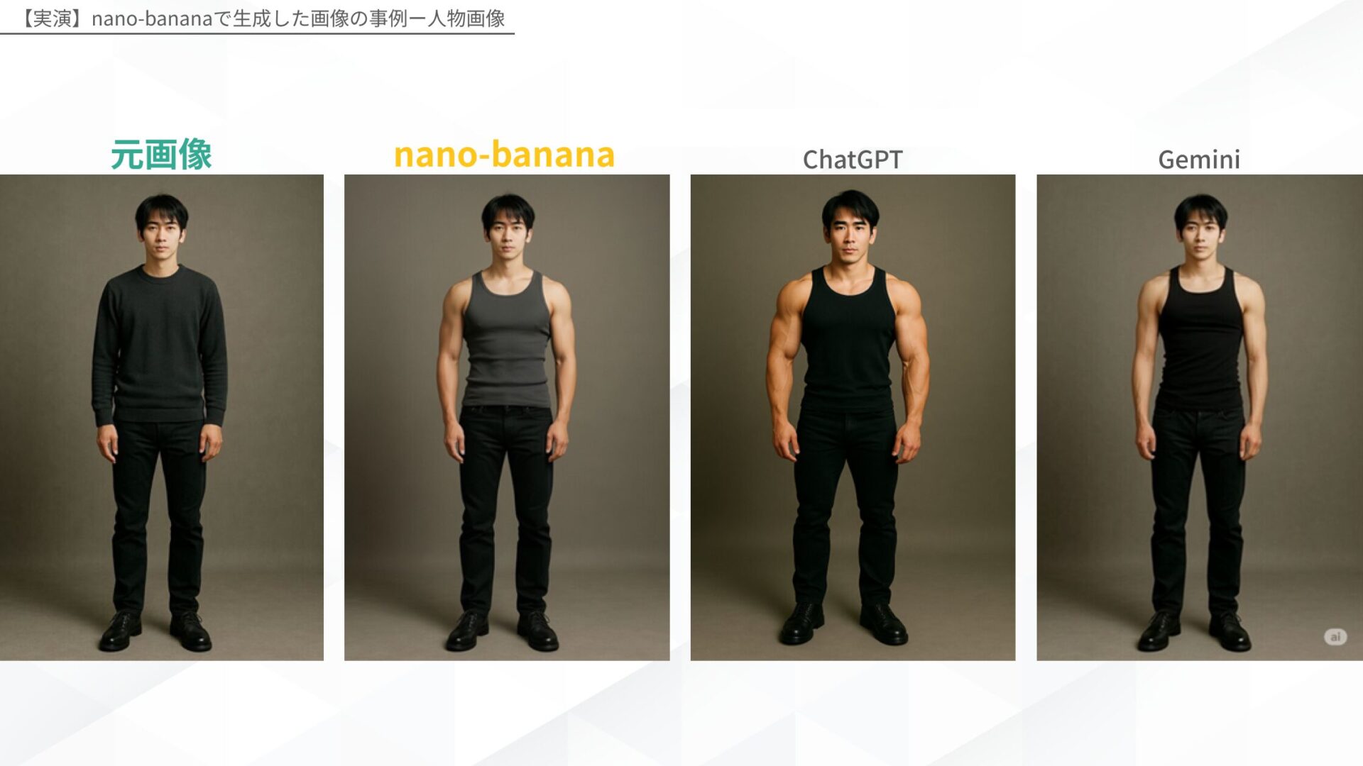 【実演】nano-bananaで生成した画像の比較(人物画像)