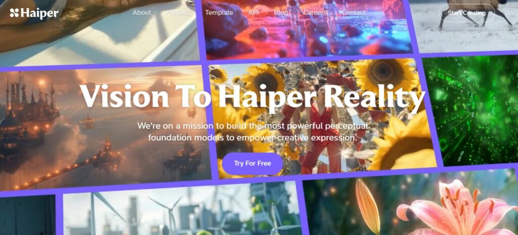 HaiperのWebサイトトップページ