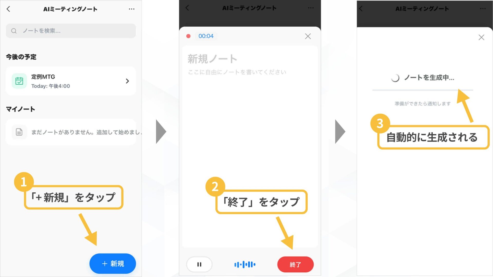Gensparkアプリの主な機能(AI会議メモ)