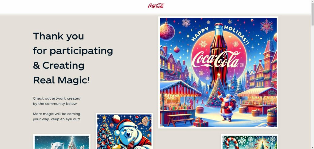 ザ コカ・コーラ カンパニー 生成AIを活用したクリエイティブ例