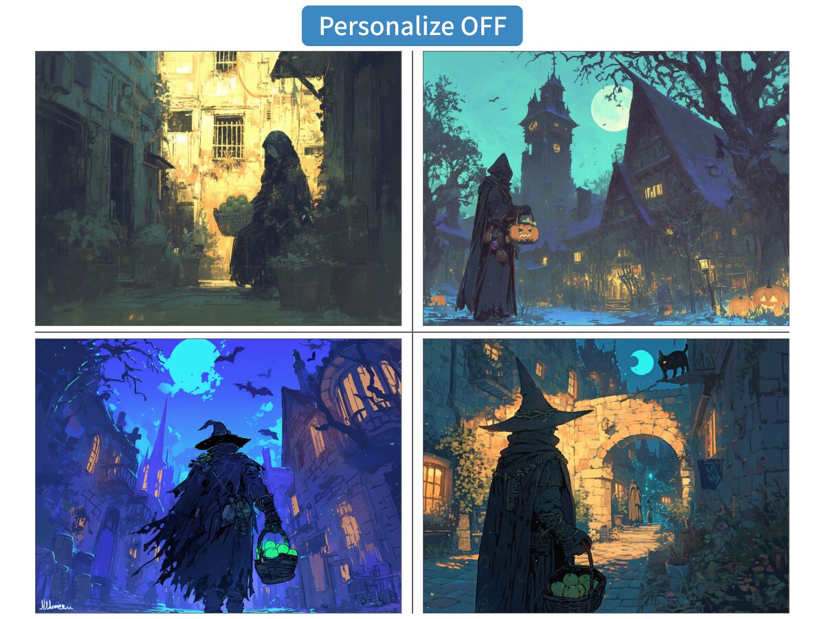 「Personalize OFF」で生成したハロウィーンの画像