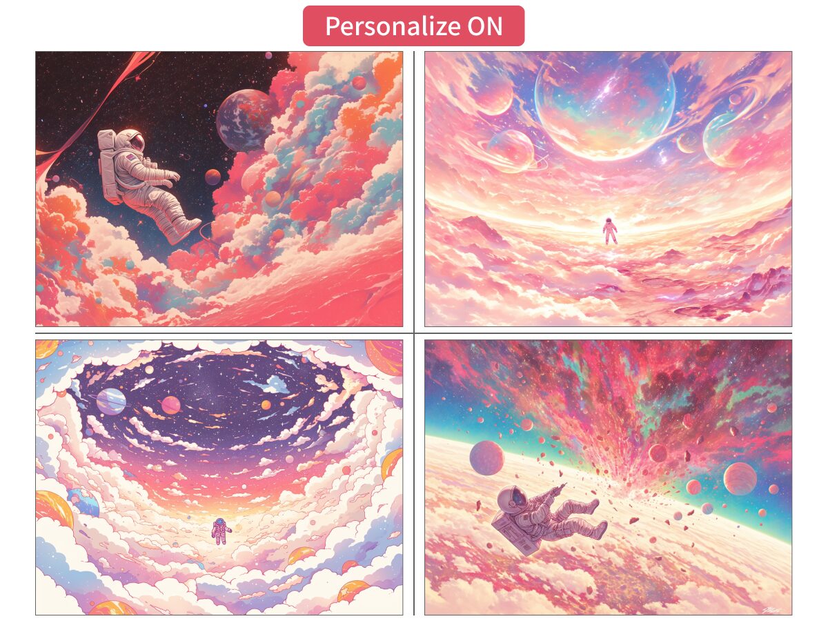 「Personalize ON」で生成した宇宙の画像