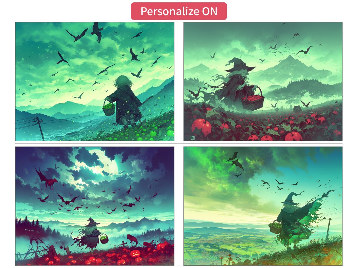 「Personalize ON」で生成したハロウィーンの画像