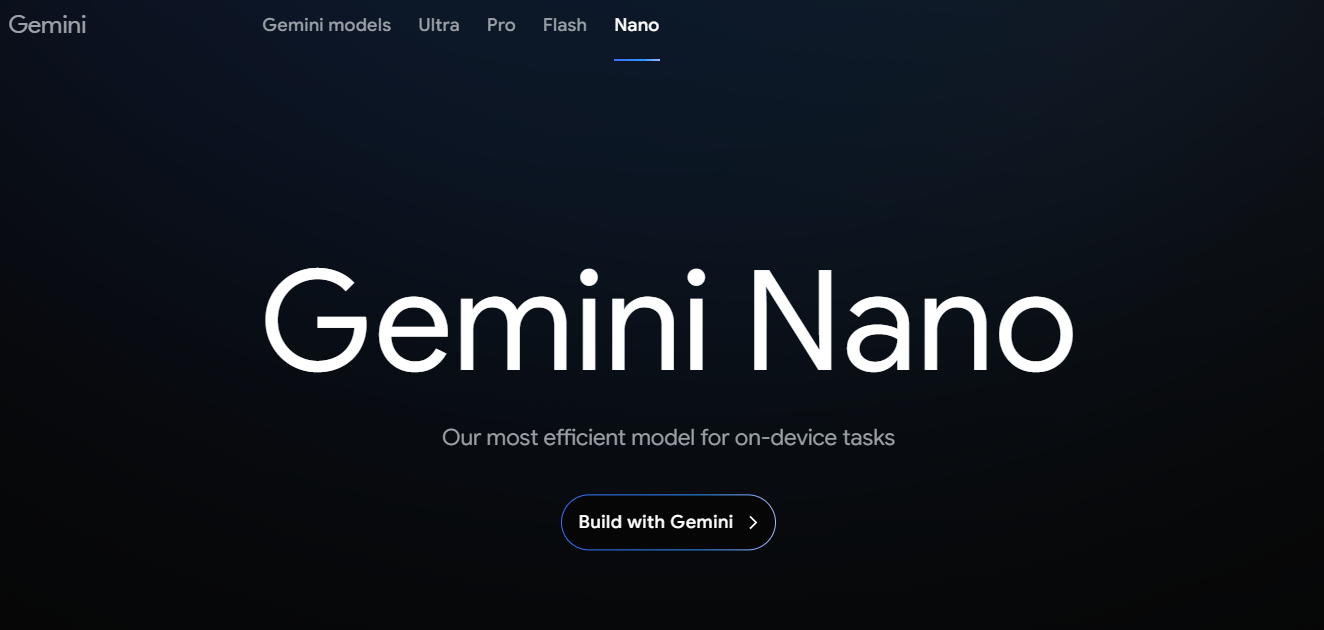 Gemini Nanoのトップページ