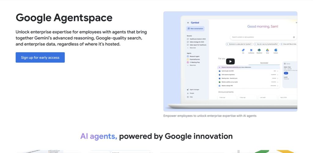 Google Agentspaceの公式ページ